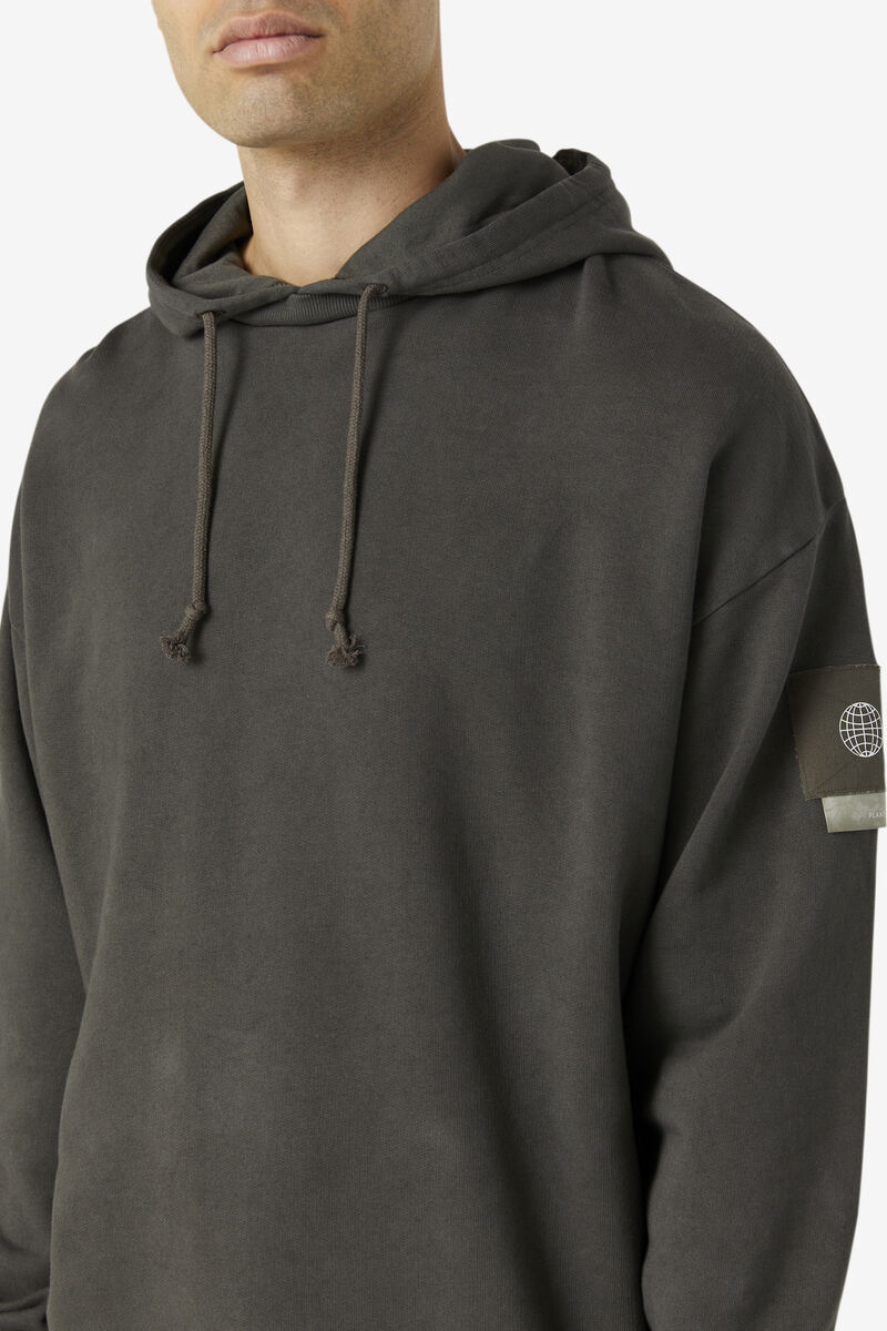 Dark Grey Men's Fila Plantsy Layered Hoodie Hoodies | yn9ljAvZmGx