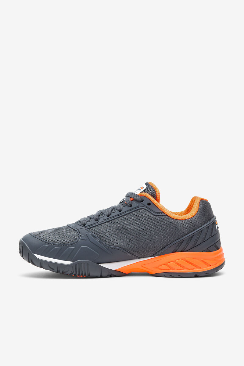 Dark Grey / White / Orange Men's Fila Volley Zone Sport Shoes | i7ELUGmjMIn