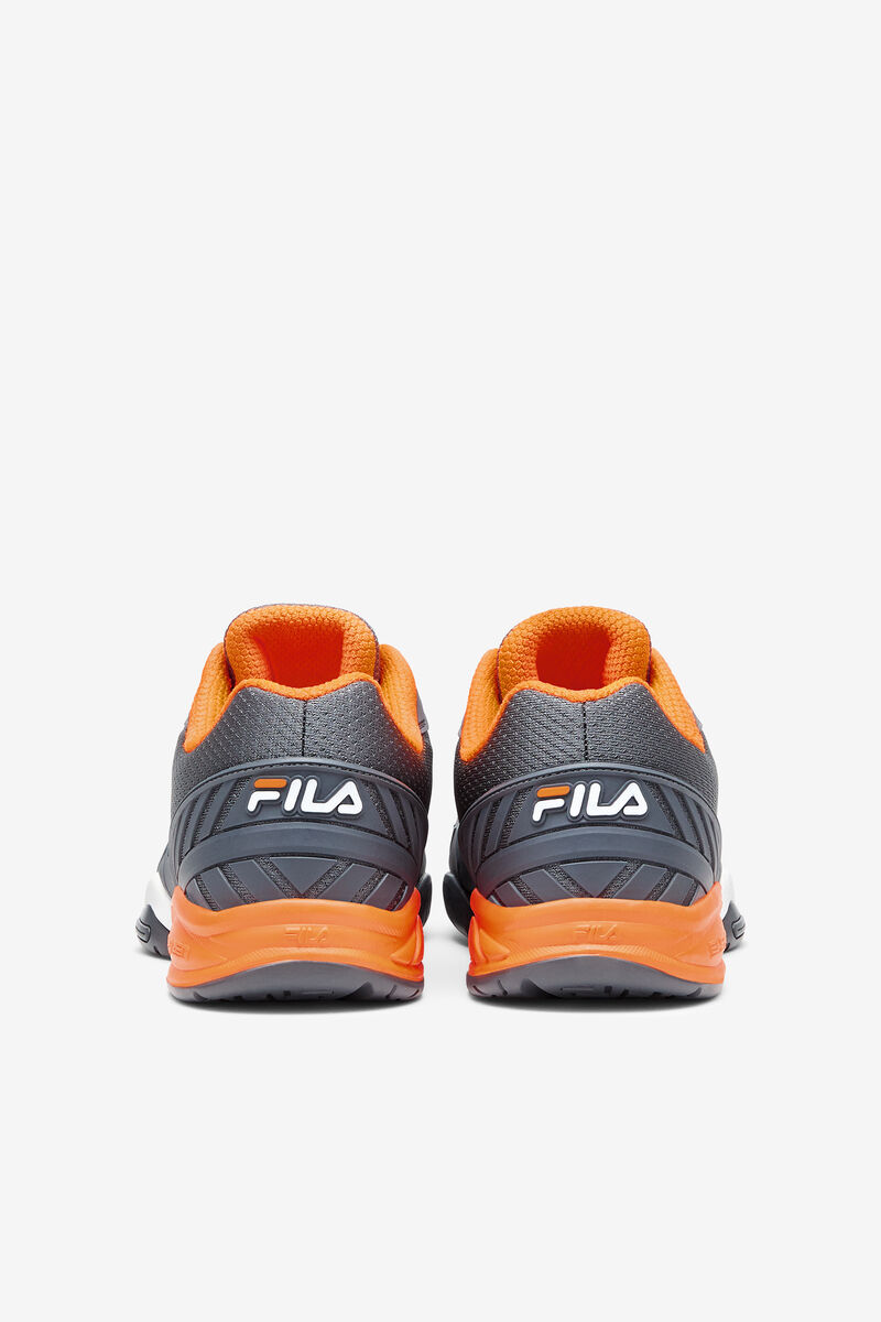 Dark Grey / White / Orange Men's Fila Volley Zone Sport Shoes | i7ELUGmjMIn