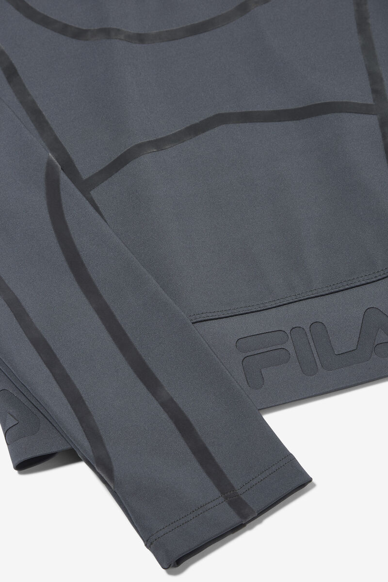 Dark Grey Women's Fila Kalyani Long Sleeve Top T Shirts | AyT4sKsL4iC