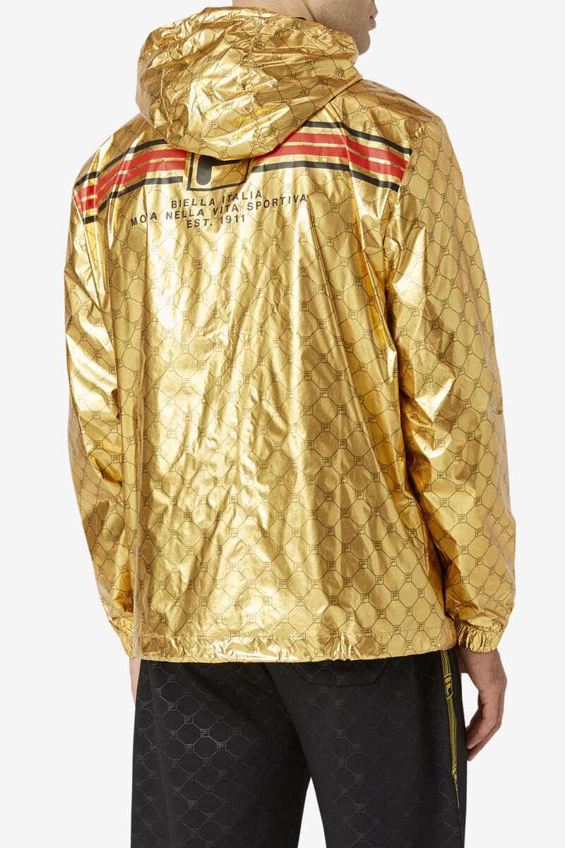 Gold Men's Fila Gustas Long Wind Jacket Jackets | res3l4G9KU9