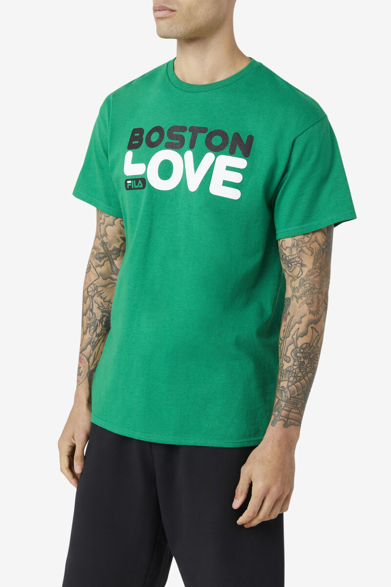 Green Men's Fila Boston Love T Shirts | CQxHG2iHbln