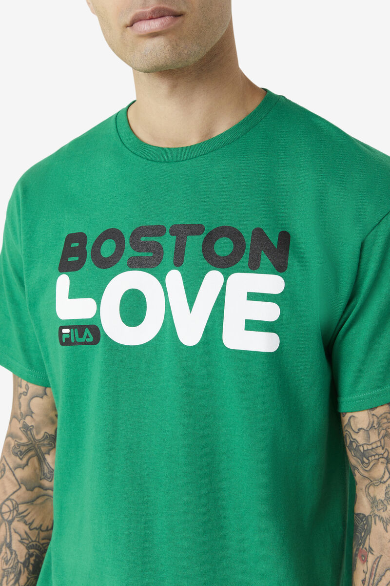 Green Men's Fila Boston Love T Shirts | CQxHG2iHbln