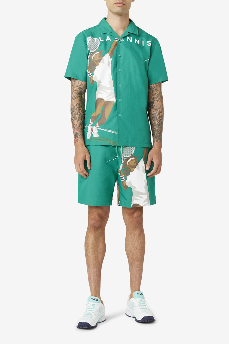 Green Men's Fila Cook Seersucker Short Shorts | AQqzoz2oAwr