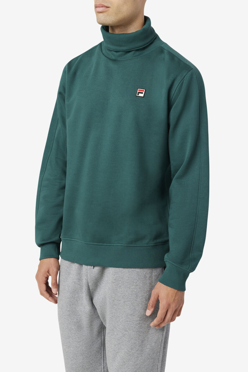 Green Men's Fila Noah Fleece Turtleneck Sweatshirts | GRKySiefX2j