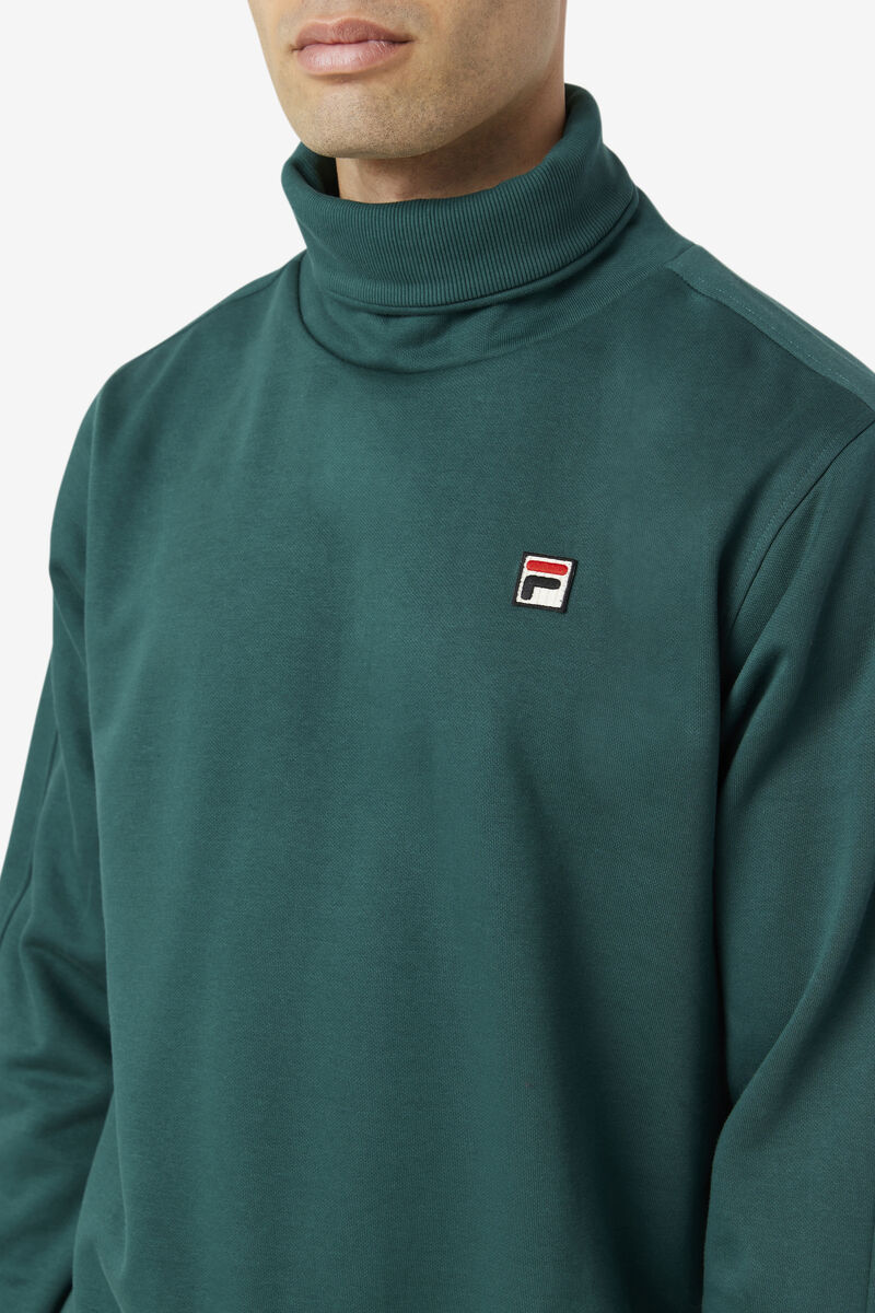 Green Men's Fila Noah Fleece Turtleneck Sweatshirts | GRKySiefX2j