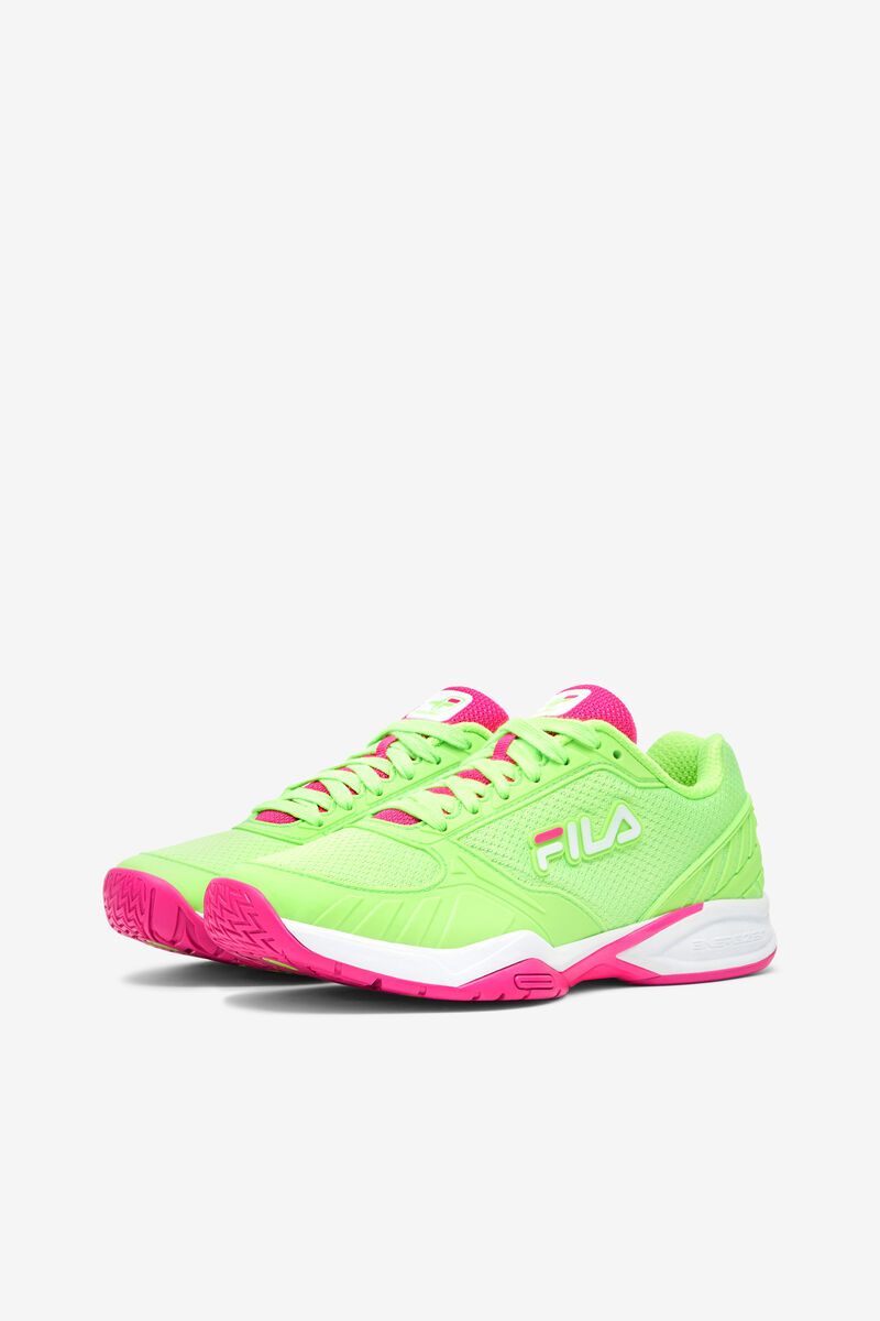 Green / White / Pink Women's Fila Wo Volley Zone Sport Shoes | qBuHsYj6nVr