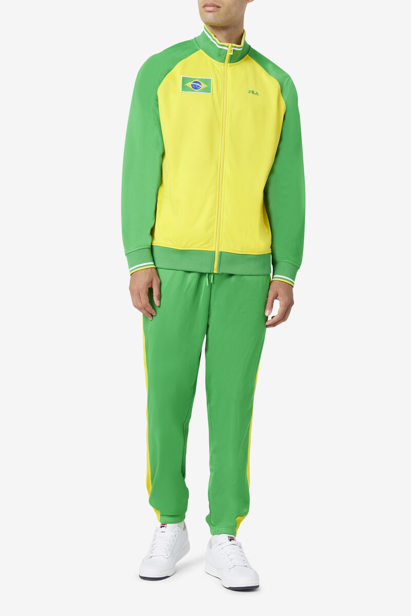 Green / Yellow Men's Fila Brazil Track Pant Tracksuits | Kap5YUlQpog