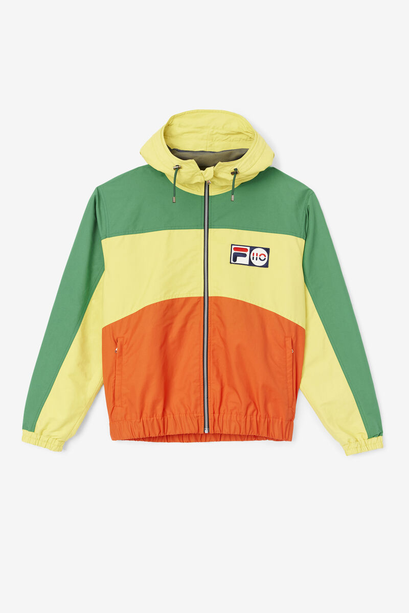 Green / Yellow / Orange Men\'s Fila 110 Performance Jacket Jackets | rSeCMrPAgWl