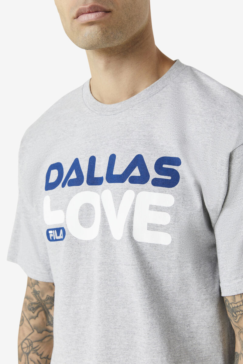 Grey Men's Fila Dallas Love T Shirts | 1PiLSo8VBXR