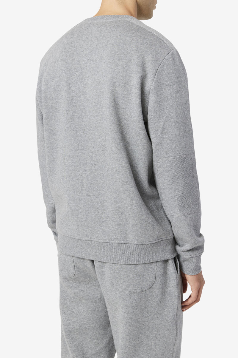 Grey Men's Fila Juddah Crew Sweatshirts | lONTKTcdVKC