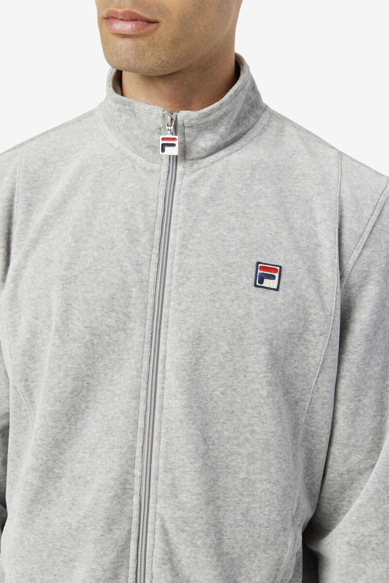 Grey Men's Fila O-fit Velour Jacket Jackets | oKUzebc6RJ9