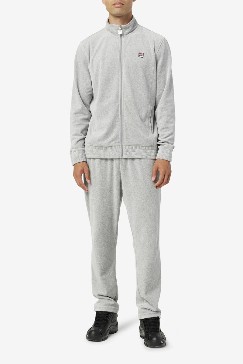 Grey Men's Fila O-fit Velour Pant Tracksuits | vLo2ZnF3oda