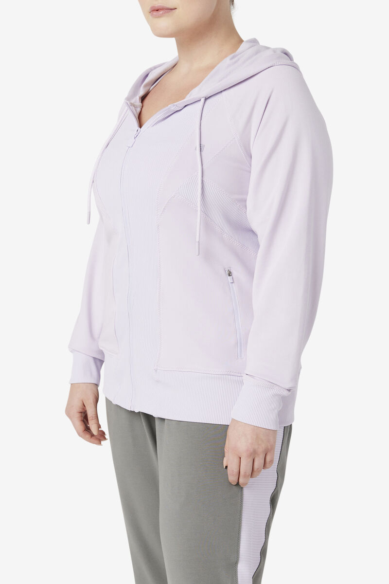 Lavender Blue Women's Fila Fi-lux Texture Full Zip Hoodie Hoodies | rOocLX3sABm