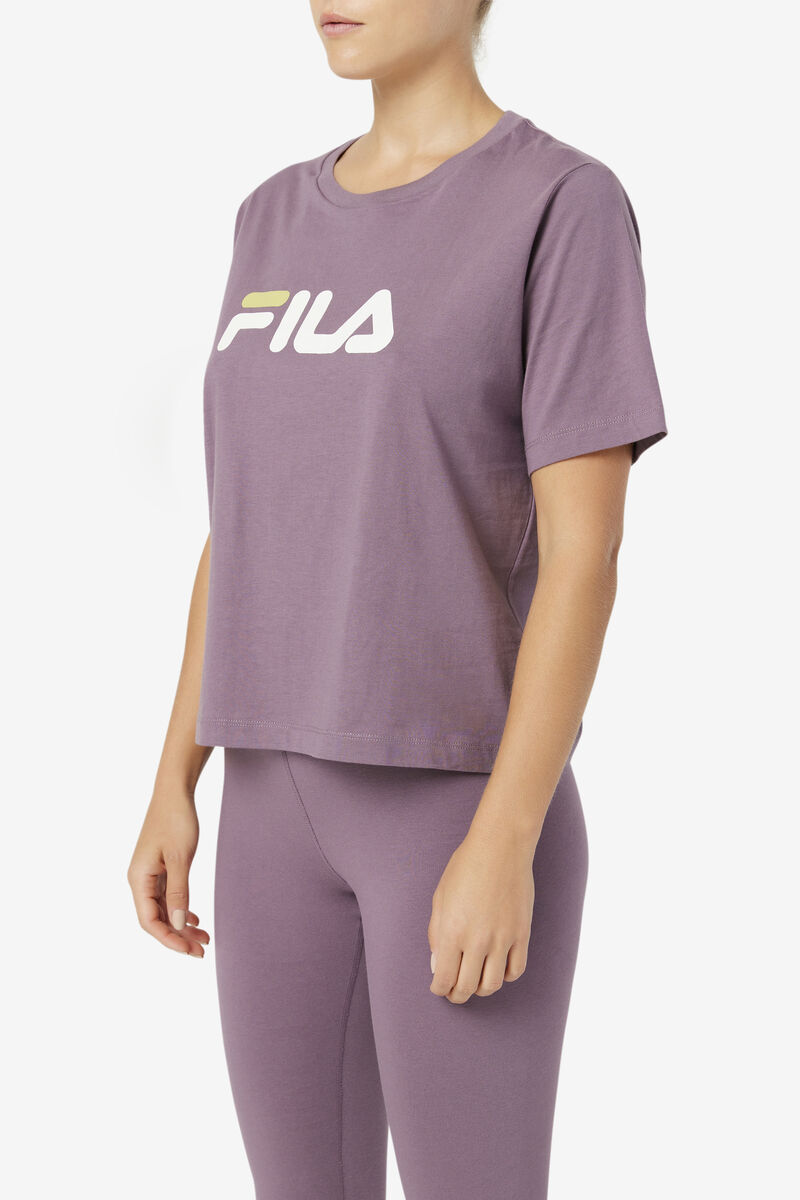 Lavender Women's Fila Thea T Shirts | U6cbibGXaqr