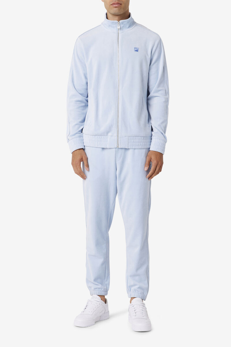 Light Blue Men's Fila Deverall Velour Pant Tracksuits | noZnj6uxDfj