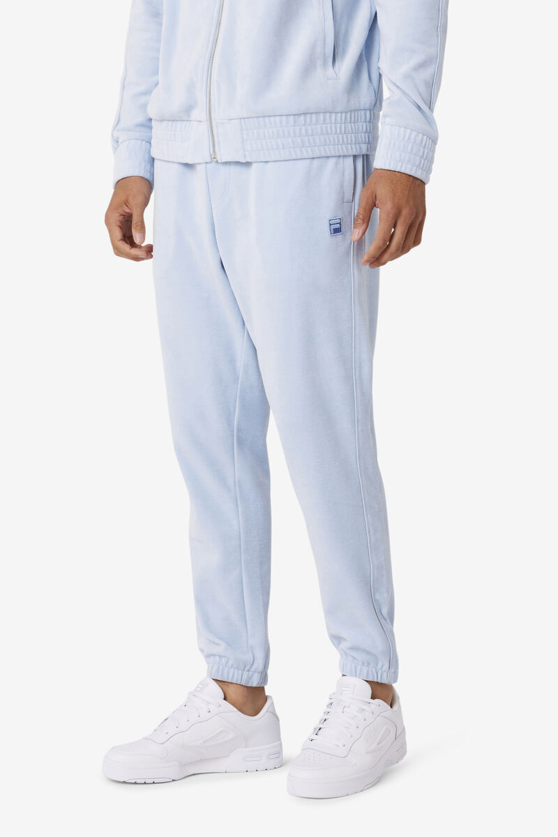 Light Blue Men's Fila Deverall Velour Pant Pants | wqA5KTkvBjN