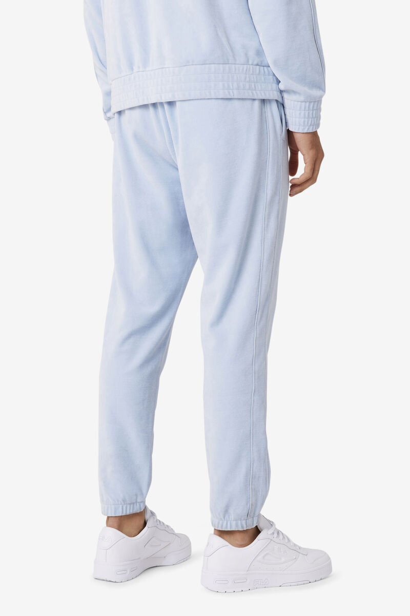 Light Blue Men's Fila Deverall Velour Pant Pants | wqA5KTkvBjN