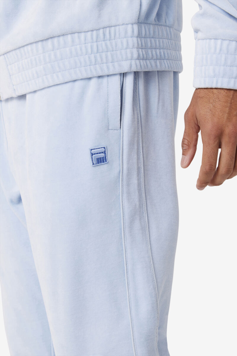 Light Blue Men's Fila Deverall Velour Pant Pants | wqA5KTkvBjN