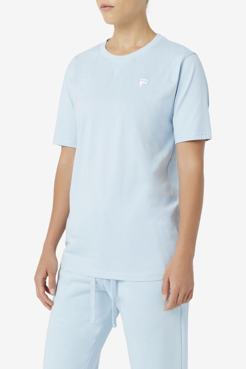 Light Blue Women's Fila Derion T Shirts | FlPuikMWViq