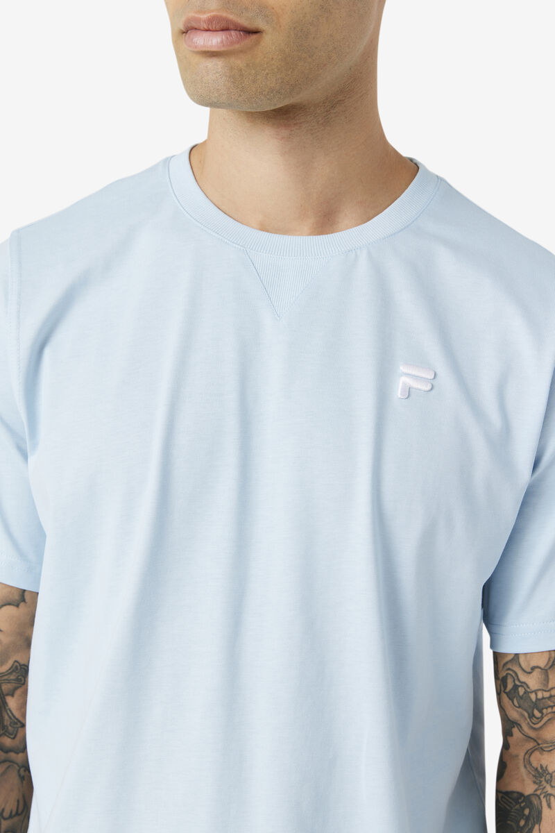 Light Blue Women's Fila Derion T Shirts | FlPuikMWViq