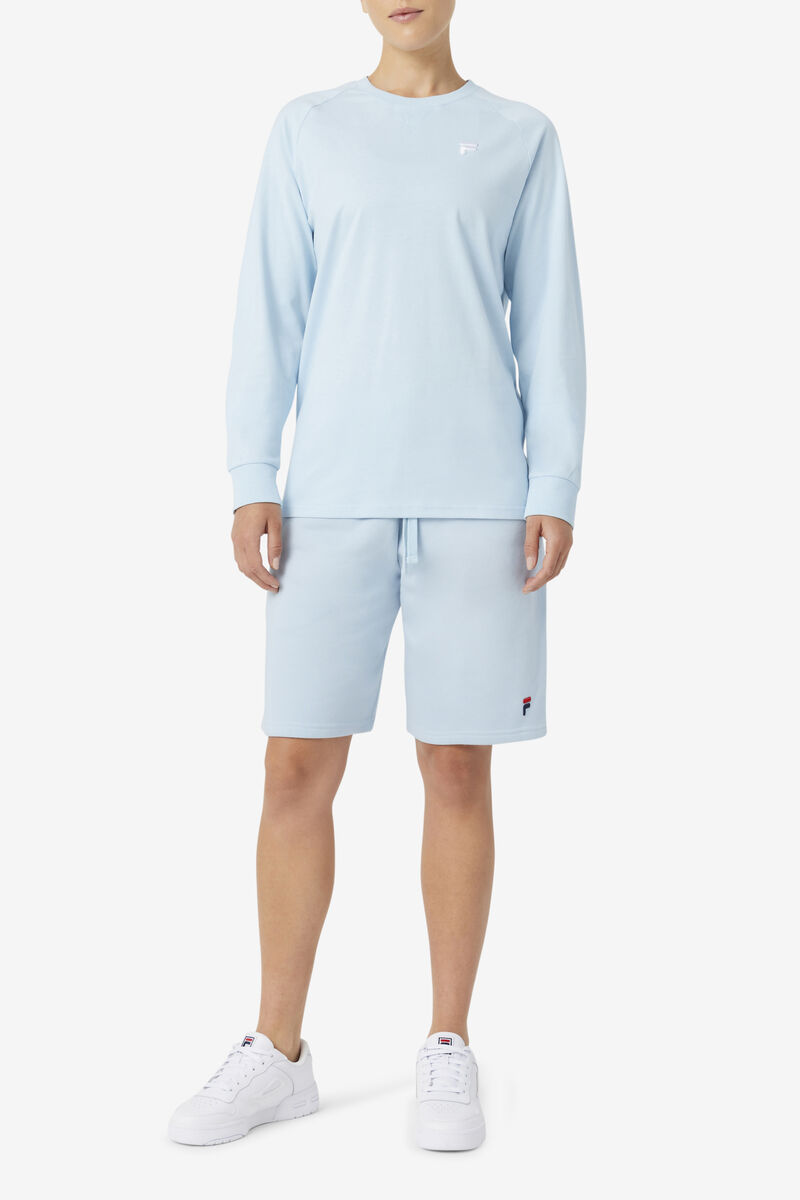 Light Blue Women's Fila Flynn Long Sleeve Shirt | 3nkWNz5R74L