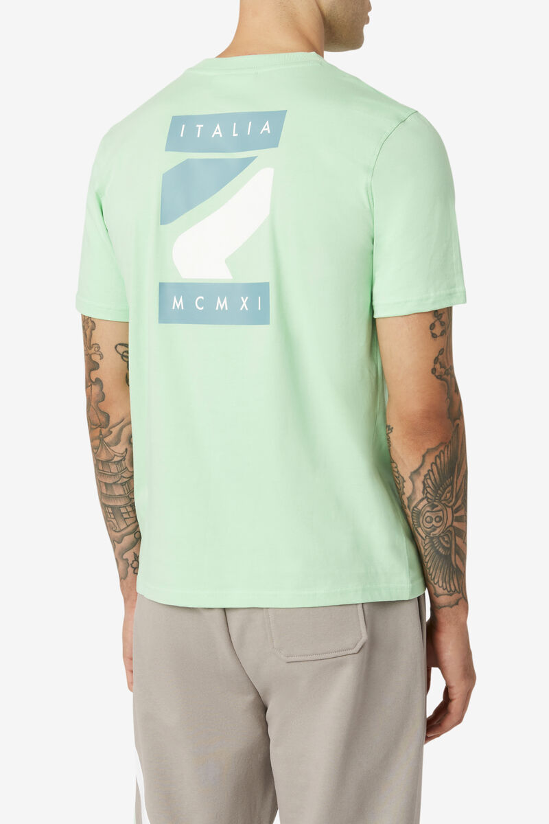 Light Green Men's Fila Quartz T Shirts | FfEY75PfJA6