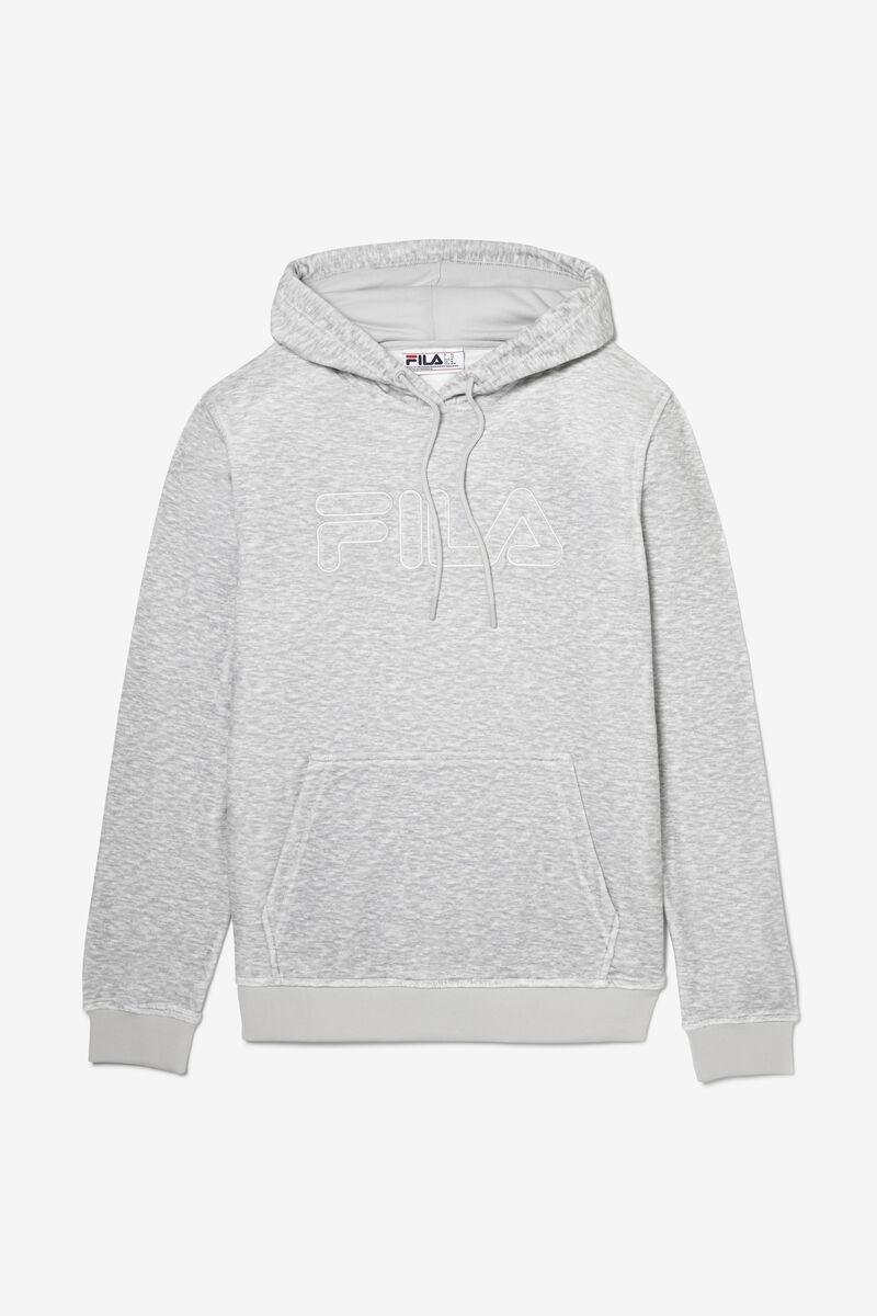 Light Grey Men\'s Fila Asher Velour Hoodie Hoodies | ODNeWTHRM2R