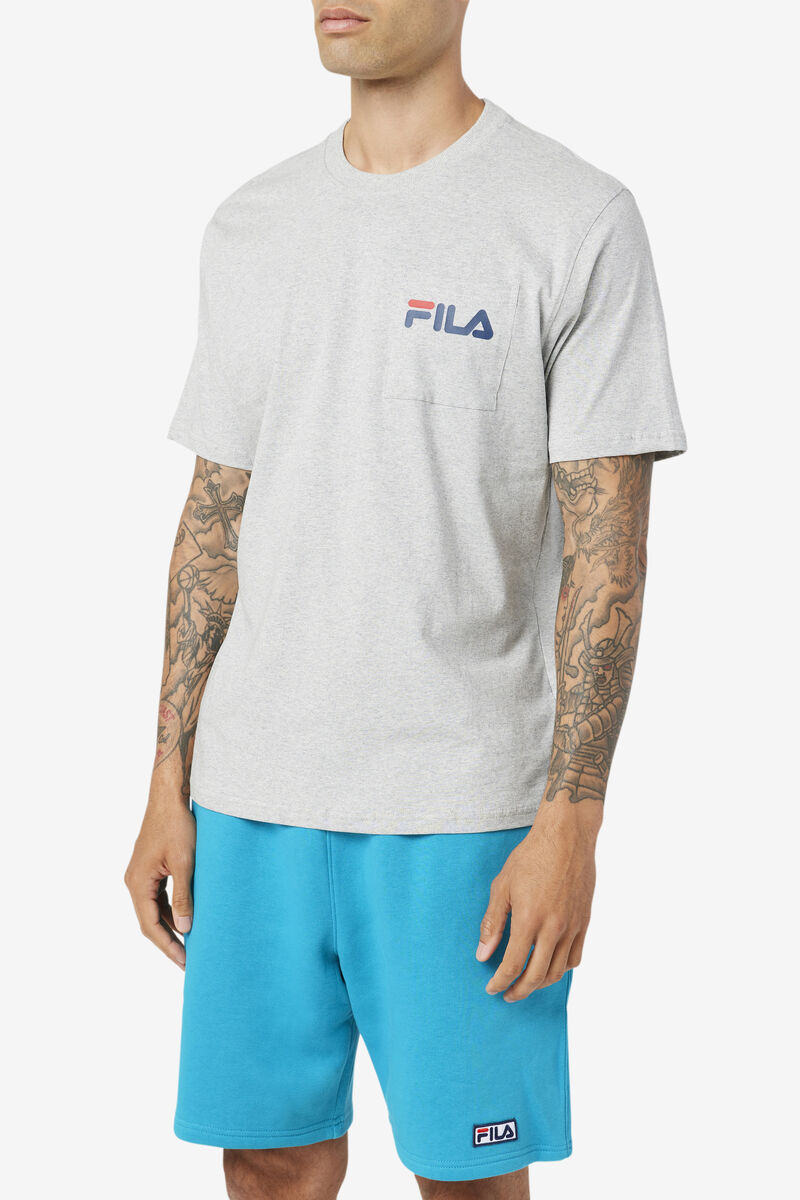 Light Grey Men's Fila Curtis Pocket T Shirts | 93fIDjtG1fJ