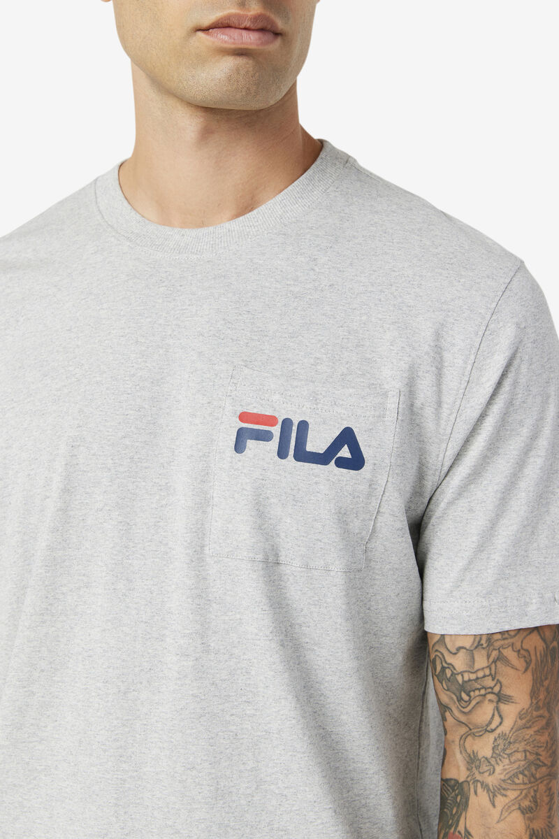 Light Grey Men's Fila Curtis Pocket T Shirts | 93fIDjtG1fJ