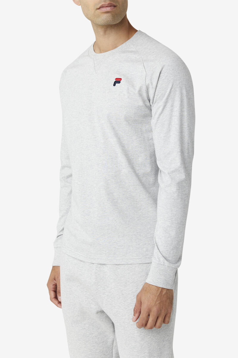 Light Grey Men's Fila Flynn Long Sleeve Shirt | 9OJlXkW4F6K