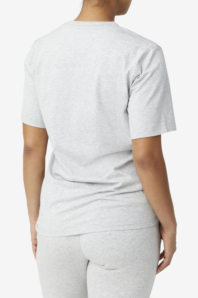 Light Grey Women's Fila Derion T Shirts | Bz9NJPS1rWJ