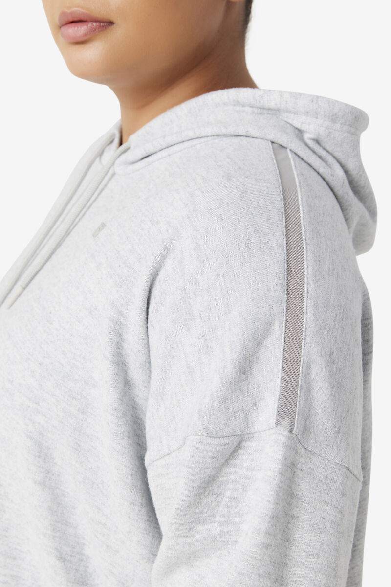 Light Grey Women's Fila Fi-lux Cropped Hoodie Hoodies | ssWHwRewW8x