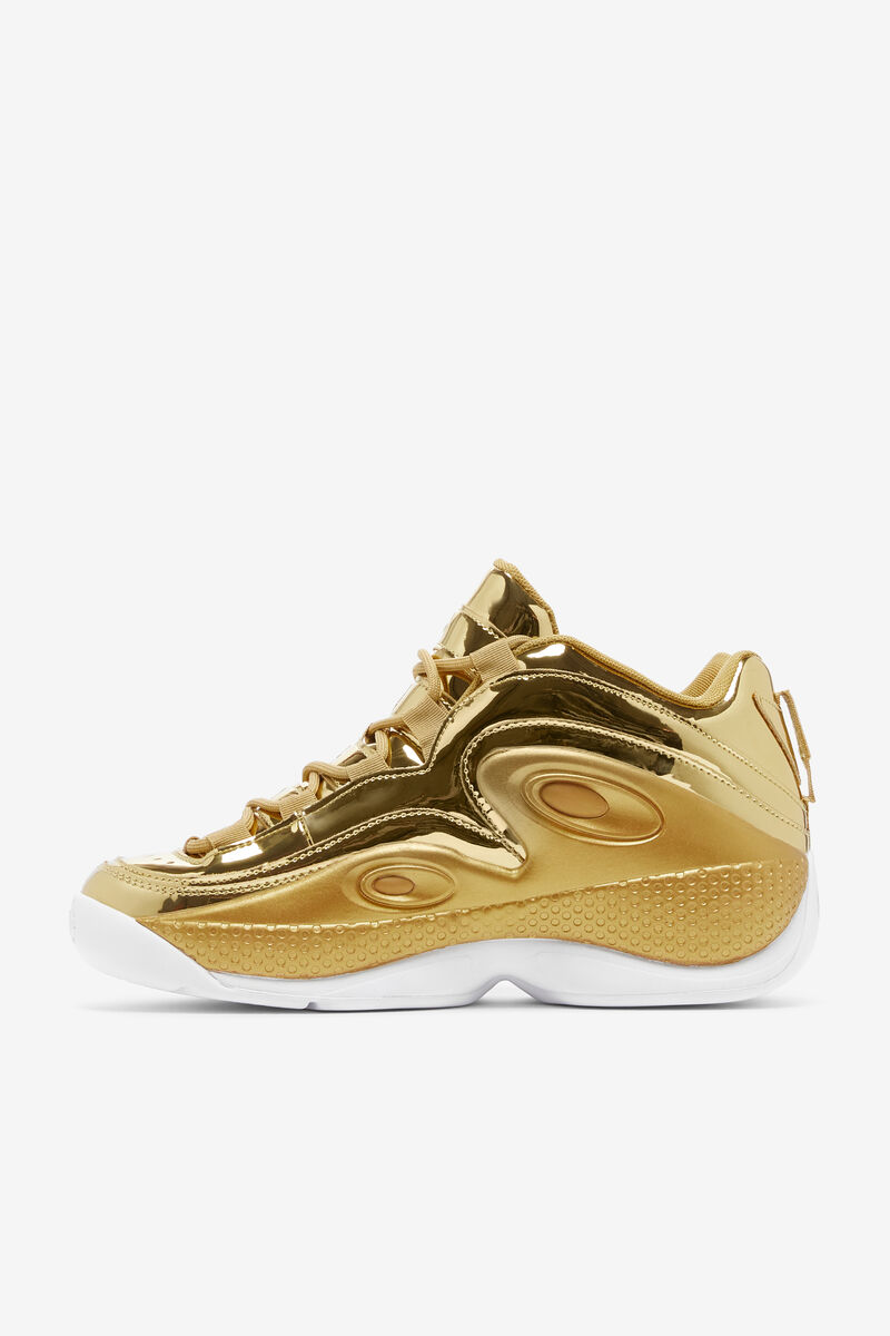 Metal Gold / Metal Gold / Metal Gold Men's Fila Grant Hill 3 Metallic Basketball Shoes | 4CugQHDrvfu