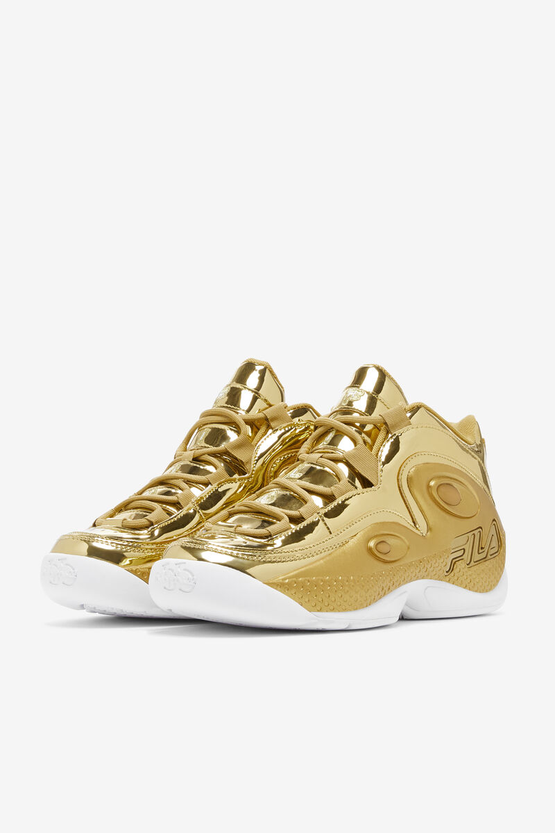 Metal Gold / Metal Gold / Metal Gold Men's Fila Grant Hill 3 Metallic Basketball Shoes | 4CugQHDrvfu