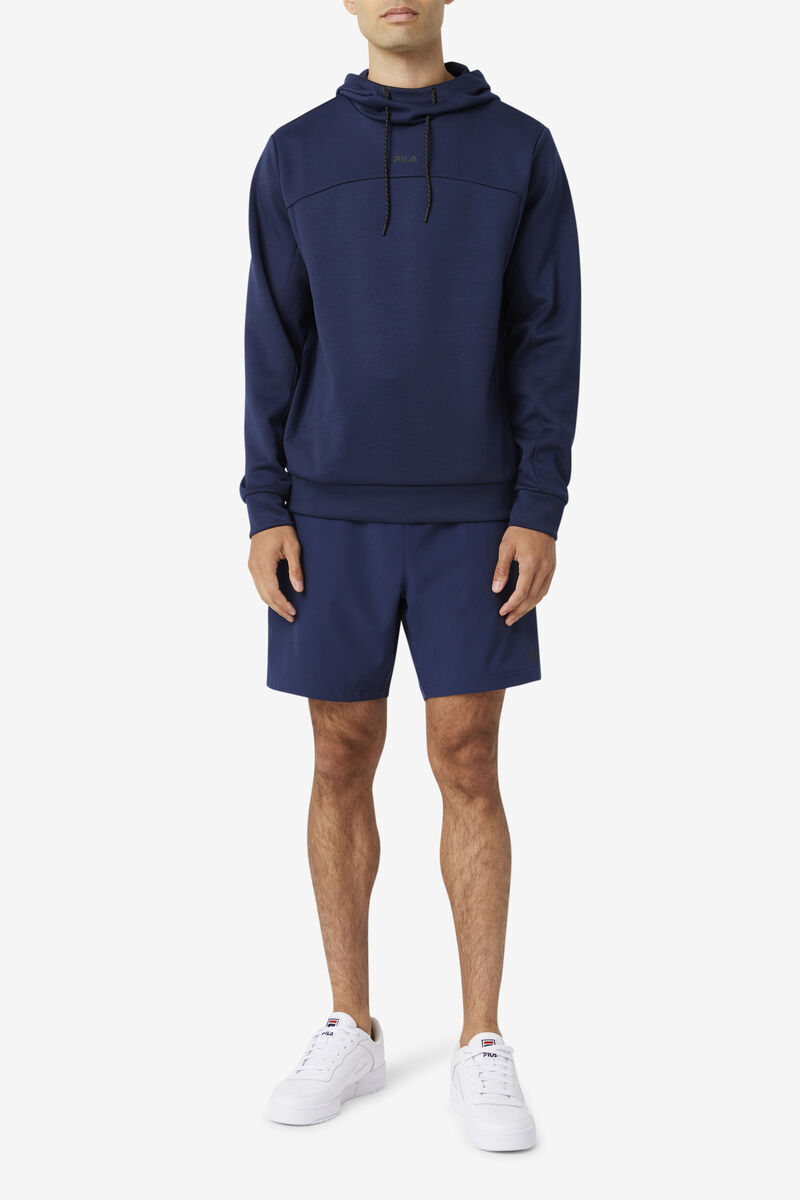 Navy / Black Men's Fila Aadheen Hoodie Hoodies | tNdnXbrkpgO