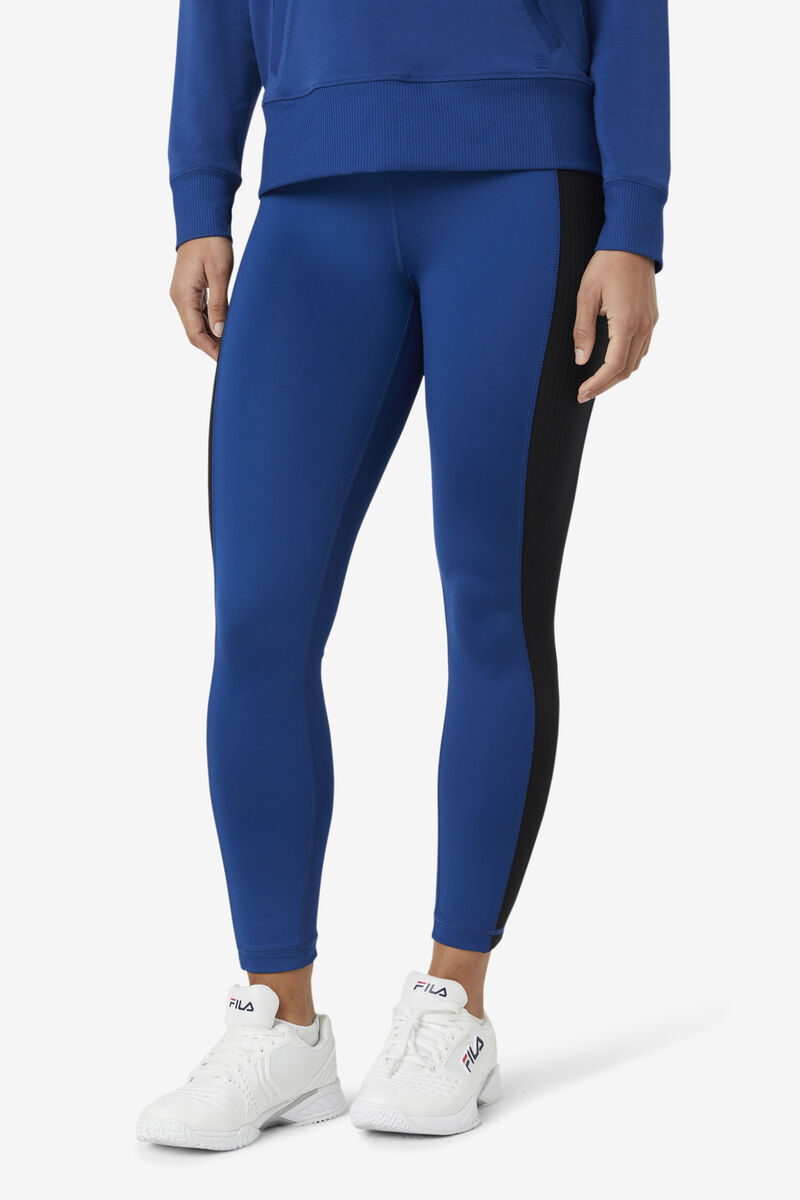 Navy / Black Women's Fila Forza Texture High Waist Legging Leggings | fxJUngdqlkn