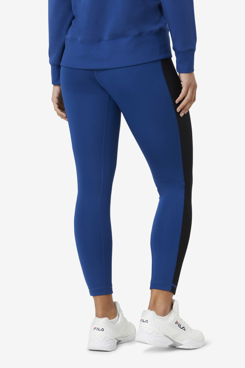 Navy / Black Women's Fila Forza Texture High Waist Legging Leggings | fxJUngdqlkn