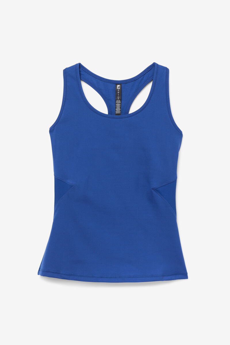 Navy / Black Women\'s Fila Uplift Open Racerback Tank Top Sports Bra | 4QasmWRoR5t