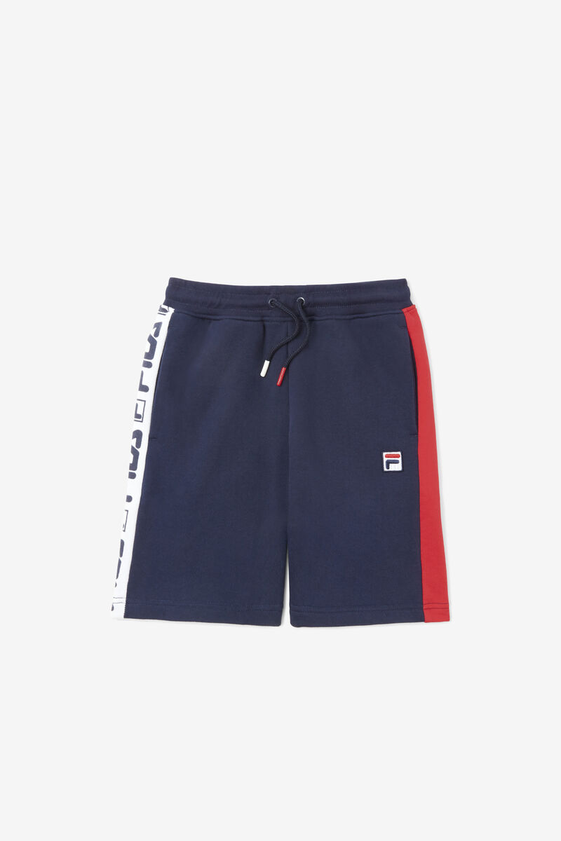 Navy Kids\' Fila Logo Short Shorts | scLYT4tFqbi