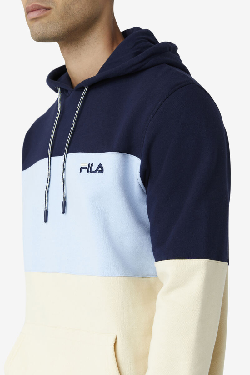 Navy / Light Blue / Brown Men's Fila Bryan Hoodie Hoodies | xNmX7ZIqgkh