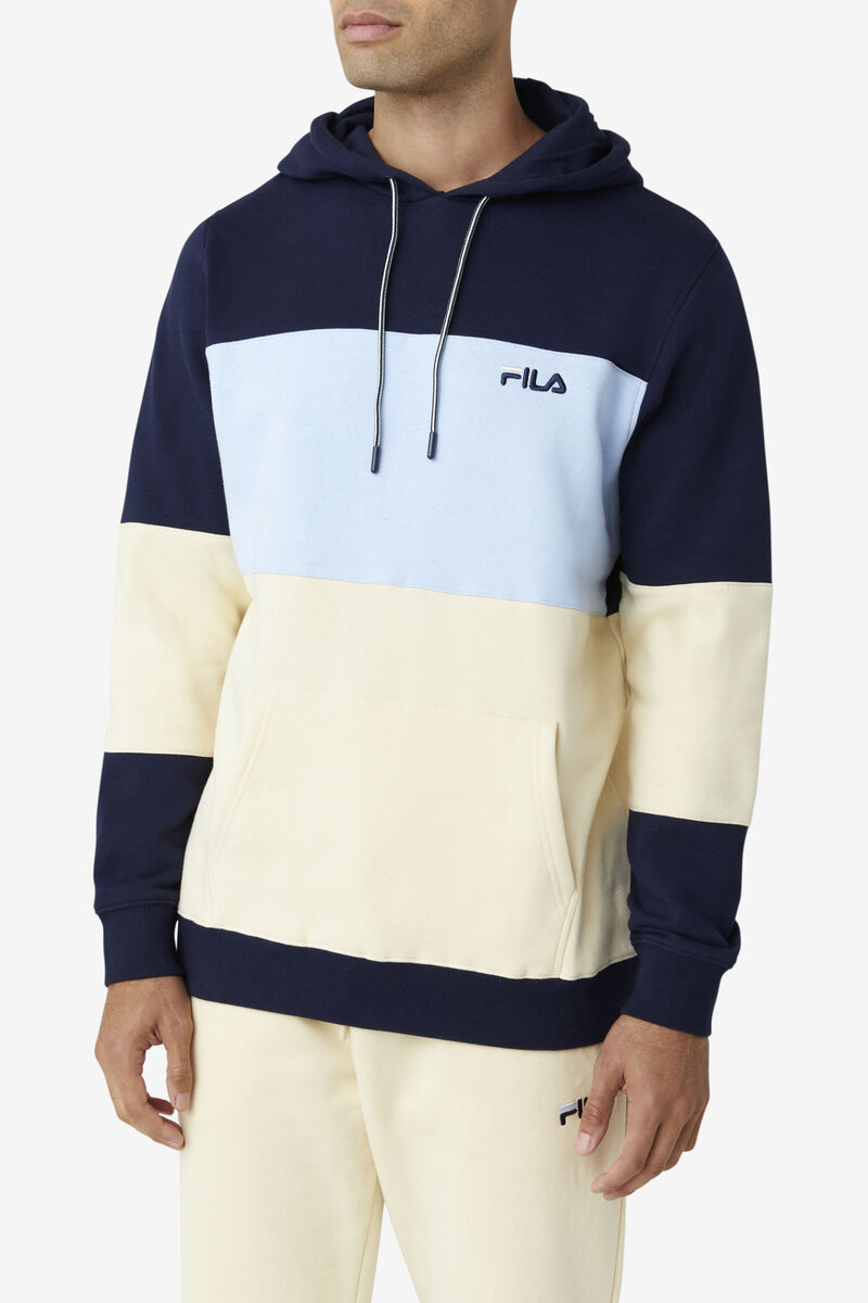 Navy / Light Blue / Brown Men's Fila Bryan Hoodie Hoodies | yHY53Opo9Ji