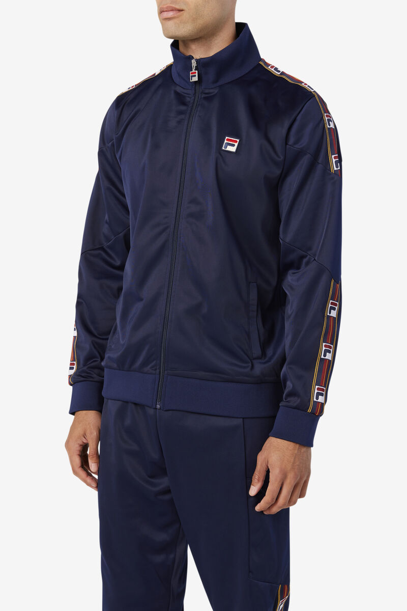 Navy Men's Fila Carson Track Jacket Jackets | hPcjOxZrfez