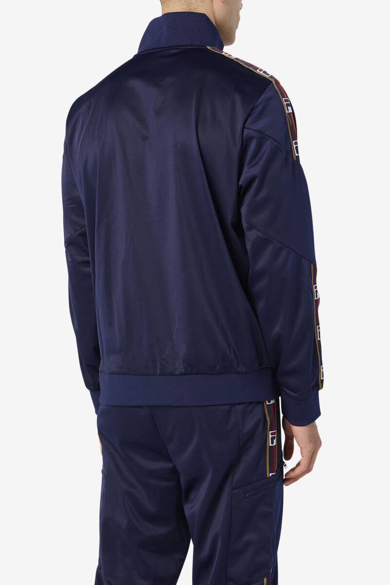 Navy Men's Fila Carson Track Jacket Jackets | hPcjOxZrfez