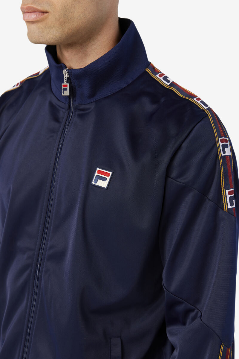 Navy Men's Fila Carson Track Jacket Jackets | hPcjOxZrfez