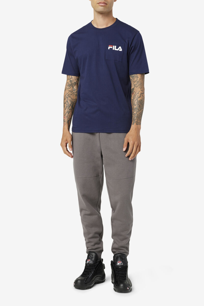 Navy Men's Fila Curtis Pocket T Shirts | lfgXAJa3XS1