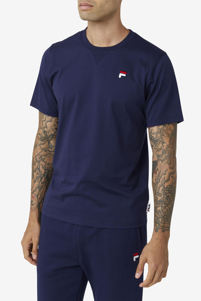 Navy Men's Fila Derion T Shirts | bc3XF4f3KiS