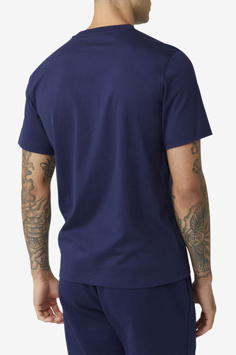 Navy Men's Fila Derion T Shirts | bc3XF4f3KiS