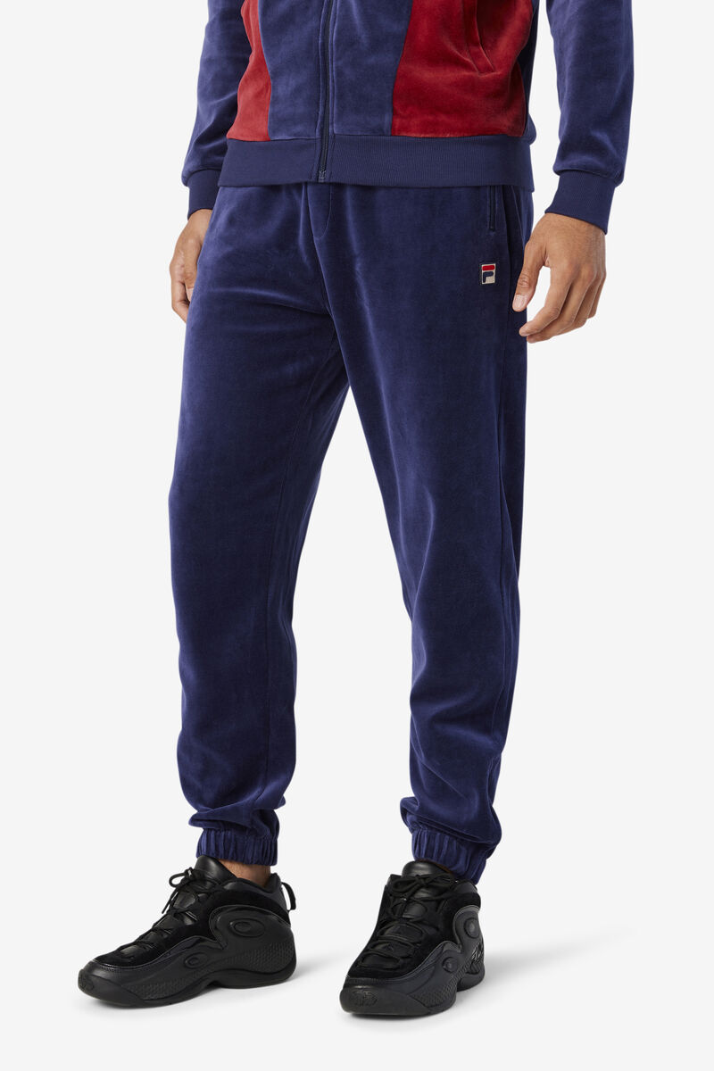 Navy Men's Fila Dortmund Velour Jogger Pants | iEYpWGHBm3o