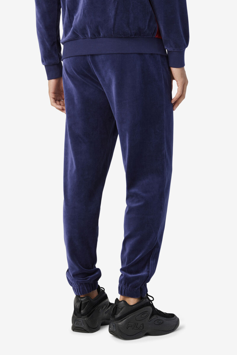 Navy Men's Fila Dortmund Velour Jogger Pants | iEYpWGHBm3o